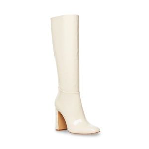 Steve Madden Ambrose Patent Boots —Bone